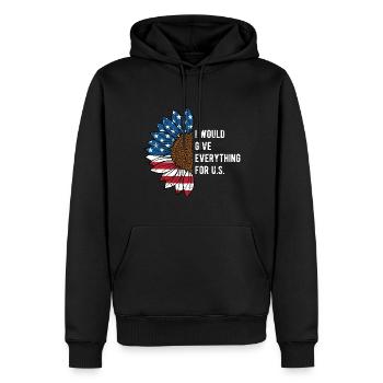 I Will Give Everything for US Patriotic American - Men’s Premium Organic Hoodie - black - Front - Nico (187cm)