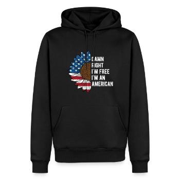 Damn Im Free Im an American 4th of July Patriotic - Men’s Premium Organic Hoodie - black - Front - Nico (187cm)