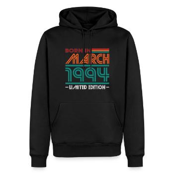 30. Geburtstag Jahrgang März 1994 Born in 1994 - Männer Premium Bio Hoodie - Schwarz - Vorne - Nico (187cm)