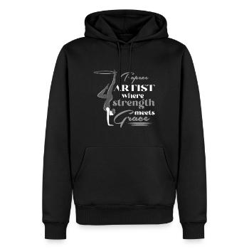 Costume trapéziste trapèze cirque vintage - Sweat à capuche Premium bio Homme - noir - Devant - Nico (187cm)