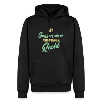 §1 Baggerfahrer haben immer Recht - Männer Premium Bio Hoodie - Schwarz - Vorne - Nico (187cm)