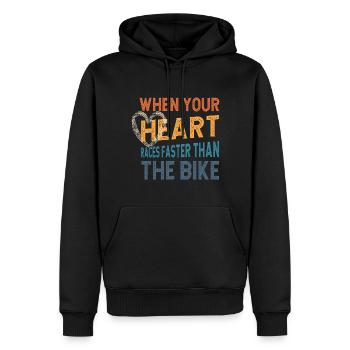 Dirt Biker Riding Your Heart Races Faster - Männer Premium Bio Hoodie - Schwarz - Vorne - Nico (187cm)