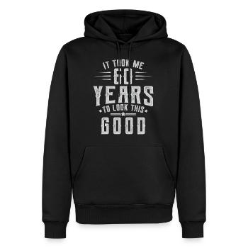 Dauerte 60 Jahre, um diese gute Geburtstagsgeschenkidee zu schauen - Männer Premium Bio Hoodie - Schwarz - Vorne - Nico (187cm)