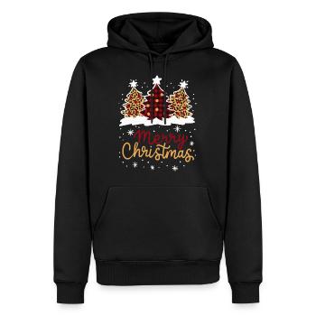 Joyeux Noël Plaid Leopard Tree Holiday Gift - Sweat à capuche Premium bio Homme - noir - Devant - Nico (187cm)