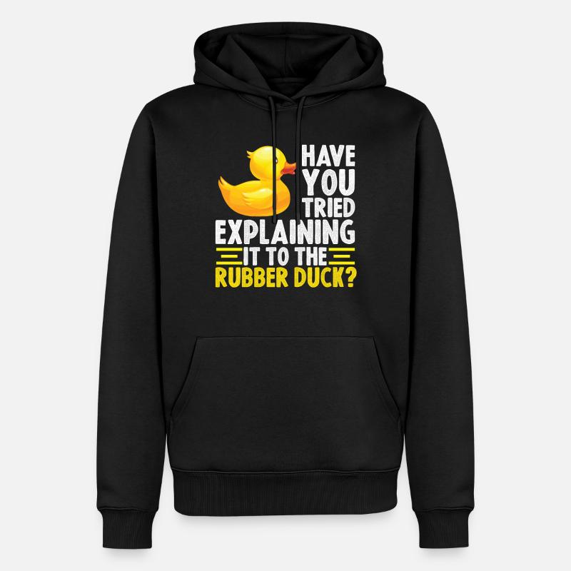 Debug Ente Debugging Rubber Duck - Männer Premium Bio Hoodie - Schwarz