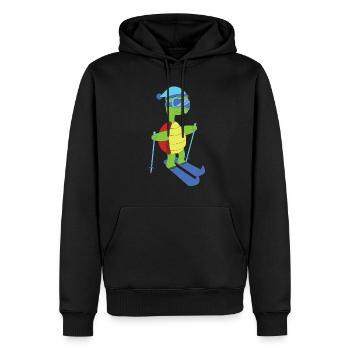 Ski Tier Schildkröte - Männer Premium Bio Hoodie - Schwarz - Vorne - Nico (187cm)