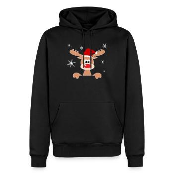 Rennes Flocons de neige Nikolaus Casquette de Noël - Sweat à capuche Premium bio Homme - noir - Devant - Nico (187cm)