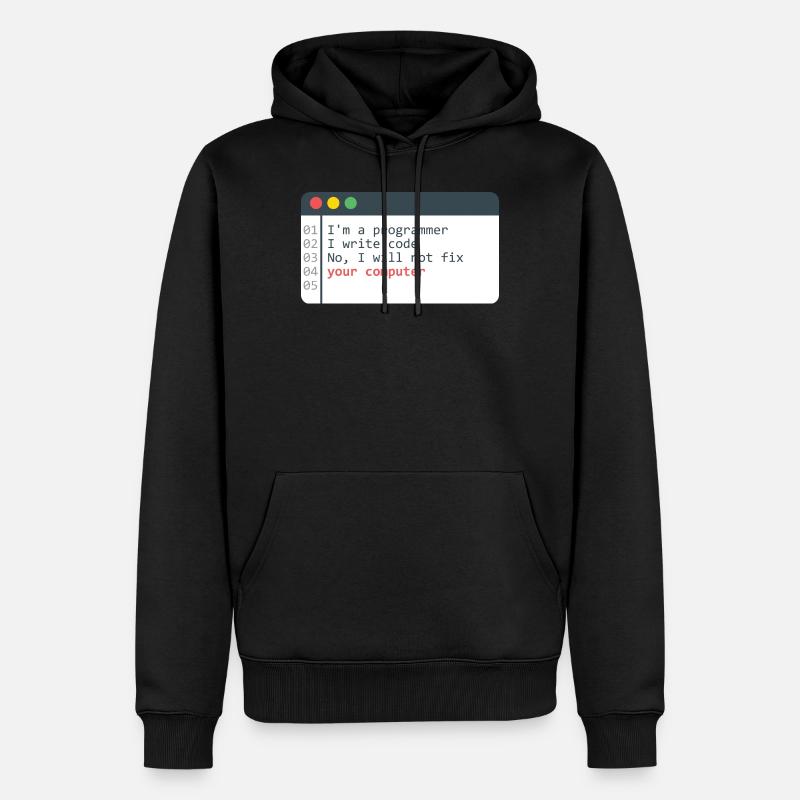 Programmierer HTML Computer Coder Codierung Programmierung - Männer Premium Bio Hoodie - Schwarz