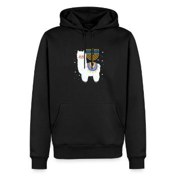 Hanukkah Alpaka Lama Jüdisch Juden Geschenk - Männer Premium Bio Hoodie - Schwarz - Vorne - Nico (187cm)