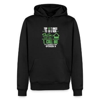 Real Estate Agent Real Estate Agent Gift - Men’s Premium Organic Hoodie - black - Front - Nico (187cm)
