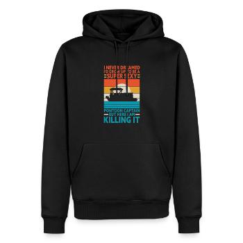 Pontoon Captain Boot See Ponton Kapitän Geschenk - Männer Premium Bio Hoodie - Schwarz - Vorne - Nico (187cm)
