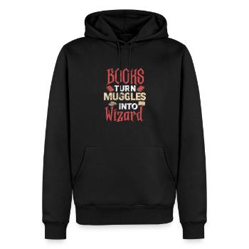 Lesen Zauberer - Männer Premium Bio Hoodie - Schwarz - Vorne - Nico (187cm)