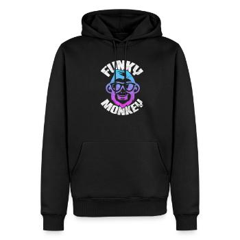 Affe Funk - Männer Premium Bio Hoodie - Schwarz - Vorne - Nico (187cm)