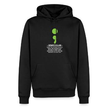 Santé mentale - Sweat à capuche Premium bio Homme - noir - Devant - Nico (187cm)