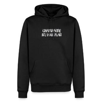 blockedTitle - Sweat à capuche Premium bio Homme - noir - Devant - Nico (187cm)