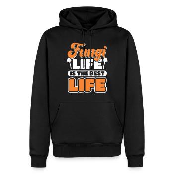 Pilzjäger Pilz Pilze Geschenk - Männer Premium Bio Hoodie - Schwarz - Vorne - Nico (187cm)