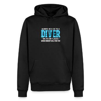 Plongeurs Plongée Mer Vacances Plongée Cadeau - Sweat à capuche Premium bio Homme - noir - Devant - Nico (187cm)