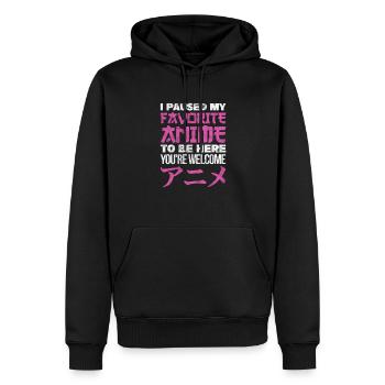 Anime - Männer Premium Bio Hoodie - Schwarz - Vorne - Nico (187cm)