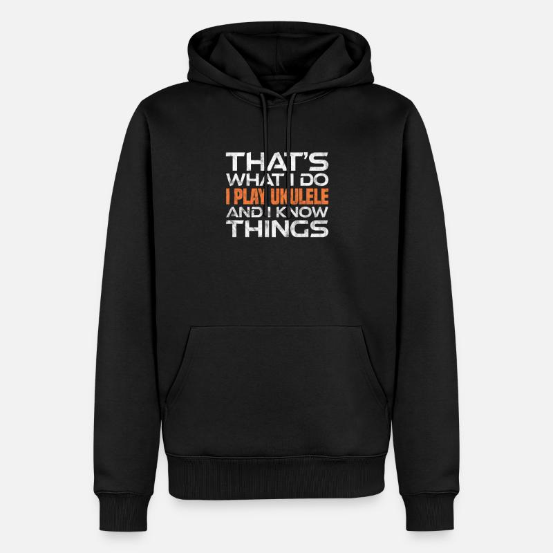 Ukulélé - Sweat à capuche Premium bio Homme - noir