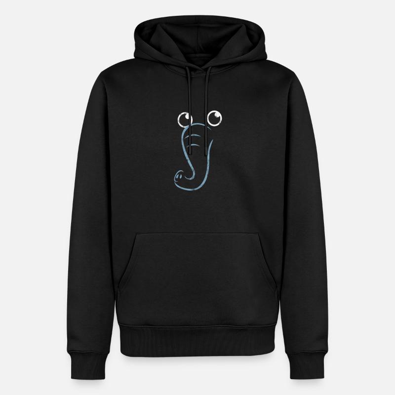 Elefant - Männer Premium Bio Hoodie - Schwarz