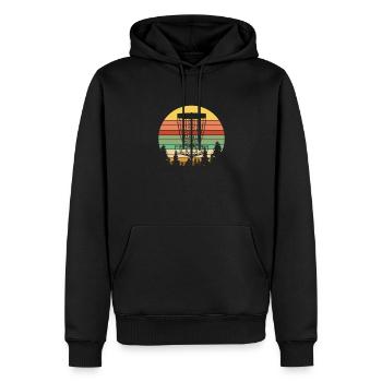 Disc Golf Frisbee Disc Golf Cadeau - Sweat à capuche Premium bio Homme - noir - Devant - Nico (187cm)