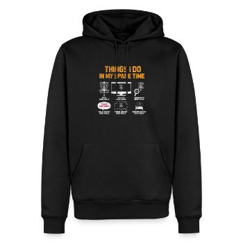 Disc Golf - Männer Premium Bio Hoodie - Schwarz - Vorne - Nico (187cm)