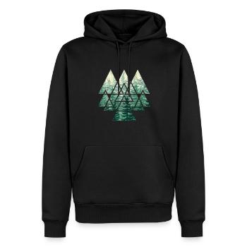 Forêt - Sweat à capuche Premium bio Homme - noir - Devant - Nico (187cm)