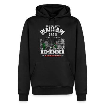 Powstanie Warszawskie 1944 - 63 Proud Days - Men’s Premium Organic Hoodie - black - Front - Nico (187cm)