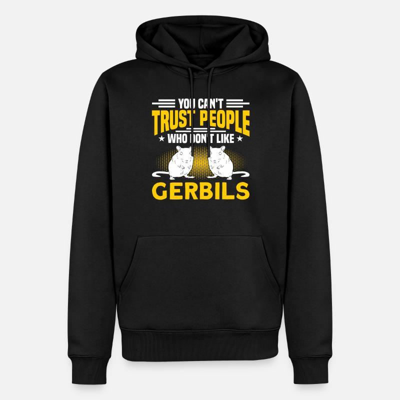 Gerbilles Gerbille Rongeur Cadeau - Sweat à capuche Premium bio Homme - noir