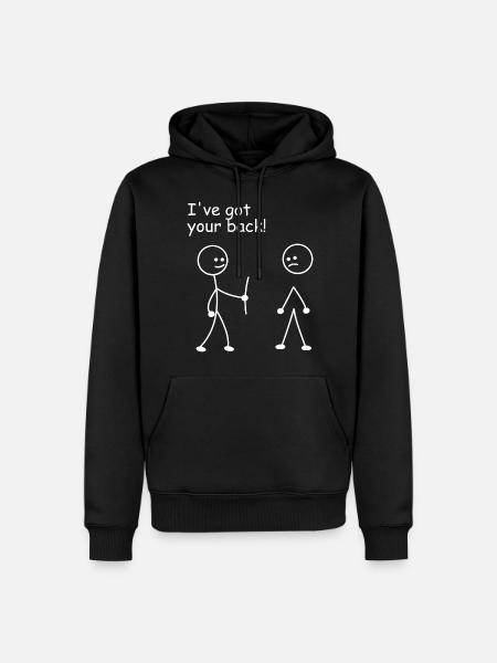 Jeg har din ryg sjov tændstikmand - Herre Premium økologisk hoodie - sort