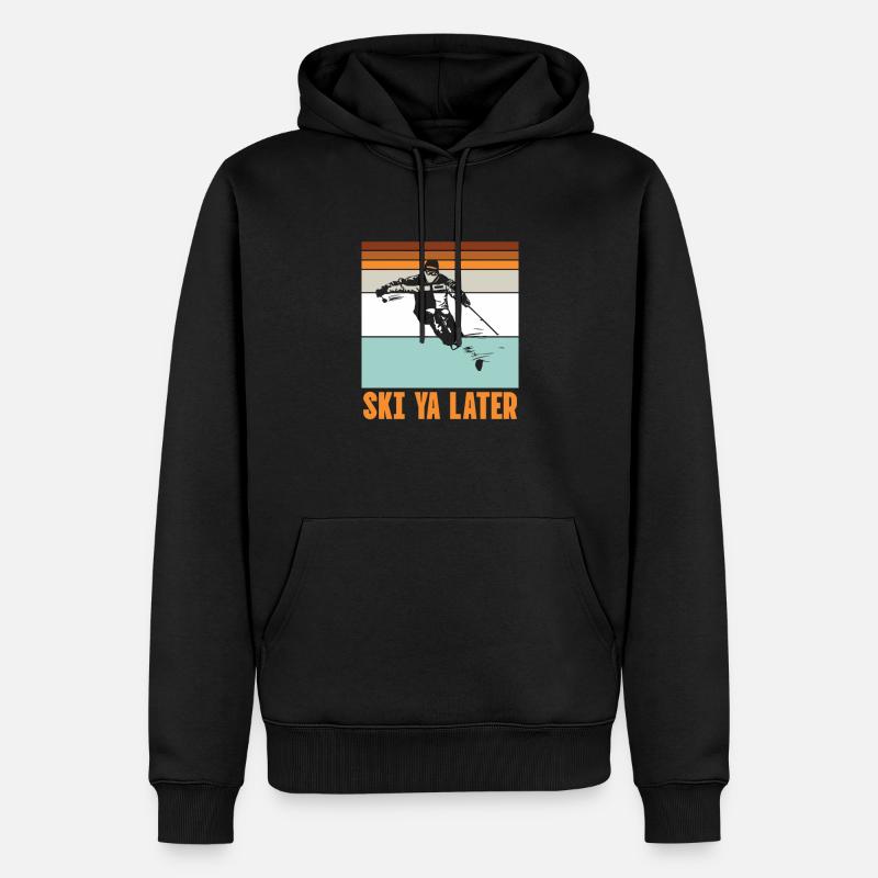 Ski - Sweat à capuche Premium bio Homme - noir