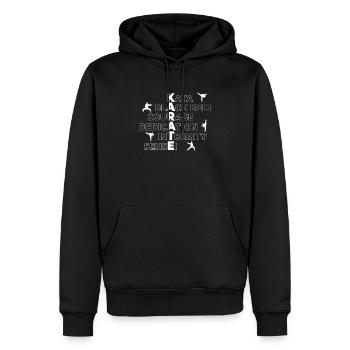 Karate Wortspiel mit Karate Kämpfern der Weg zum - Männer Premium Bio Hoodie - Schwarz - Vorne - Nico (187cm)