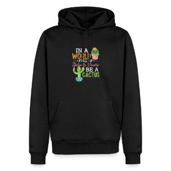 Cactus - Sweat à capuche Premium bio Homme - noir - Devant - Nico (187cm)