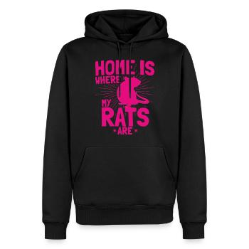 Home Is Where My Rats Are Lustiger Ratten Spruch - Männer Premium Bio Hoodie - Schwarz - Vorne - Nico (187cm)