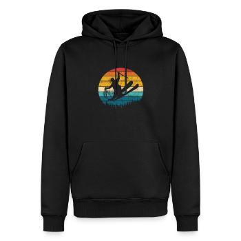 Ski Ski Neige Hiver Vacances au ski Cadeau - Sweat à capuche Premium bio Homme - noir - Devant - Nico (187cm)