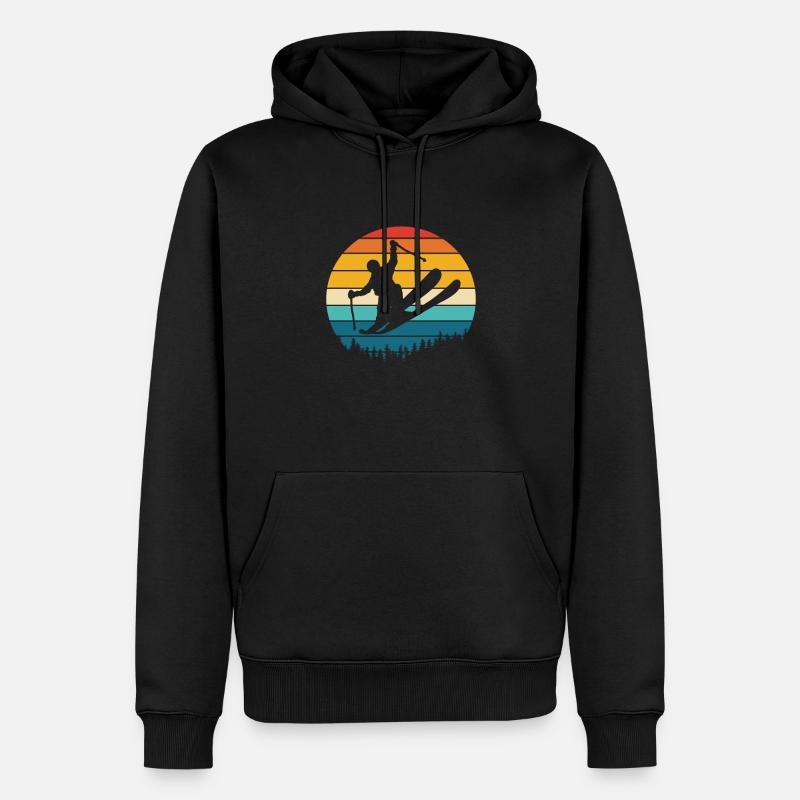 Ski - Sweat à capuche Premium bio Homme - noir