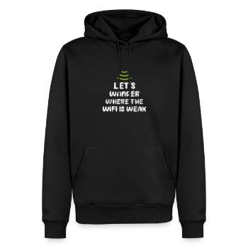 Wald - Männer Premium Bio Hoodie - Schwarz - Vorne - Nico (187cm)