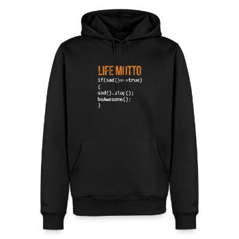 Software developer - Men’s Premium Organic Hoodie - black - Front - Nico (187cm)