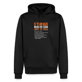 Oncle - Sweat à capuche Premium bio Homme - noir - Devant - Nico (187cm)