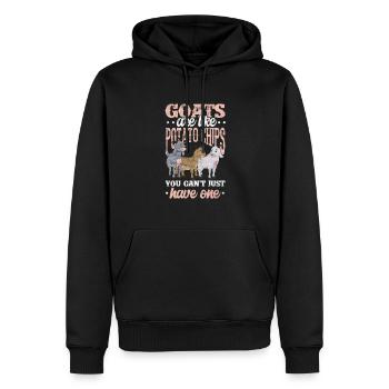 Ziege - Männer Premium Bio Hoodie - Schwarz - Vorne - Nico (187cm)