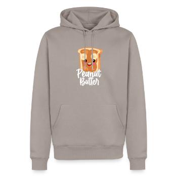 Beurre d’arachide Beurre d’arachide Cadeau d’arachide - Sweat à capuche Premium bio Homme - taupe - Devant - Nico (187cm)