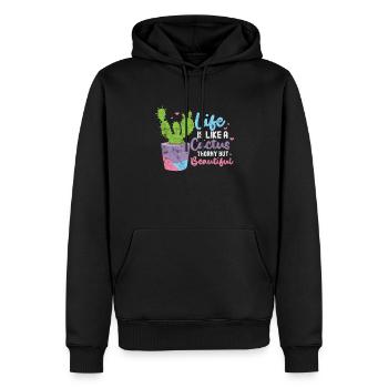 Cactus - Sweat à capuche Premium bio Homme - noir - Devant - Nico (187cm)