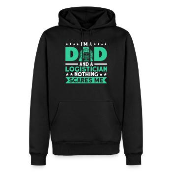 Logistiker Lager Logistik Geschenk - Männer Premium Bio Hoodie - Schwarz - Vorne - Nico (187cm)