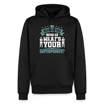 Werbestrategie Marketing Manager Marketing - Männer Premium Bio Hoodie - Schwarz - Vorne - Nico (187cm)