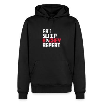 Eishockey - Männer Premium Bio Hoodie - Schwarz - Vorne - Nico (187cm)