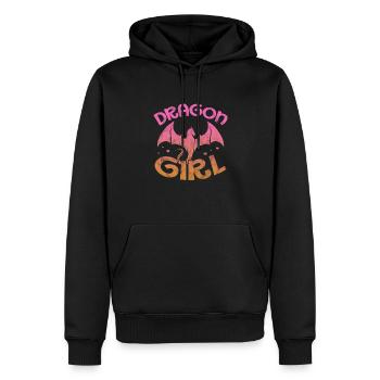 Drache Girl Drachen Dragon Mädchen Geschenk - Männer Premium Bio Hoodie - Schwarz - Vorne - Nico (187cm)