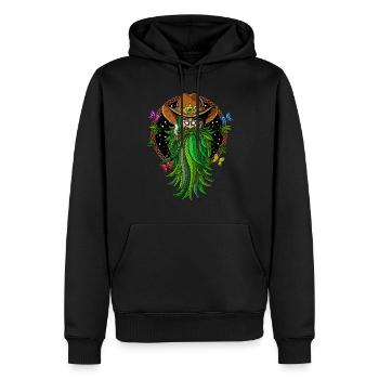 Unkraut Cowboy Stoner - Männer Premium Bio Hoodie - Schwarz - Vorne - Nico (187cm)