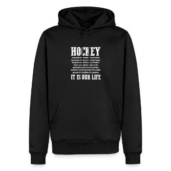 Eishockey - Männer Premium Bio Hoodie - Schwarz - Vorne - Nico (187cm)