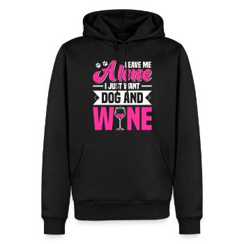 Hundeliebhaber Hunde Wein Geschenk - Männer Premium Bio Hoodie - Schwarz - Vorne - Nico (187cm)