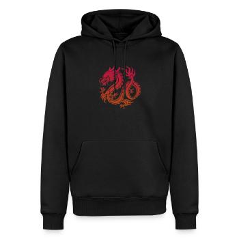 Chinesischer Drache - Männer Premium Bio Hoodie - Schwarz - Vorne - Nico (187cm)